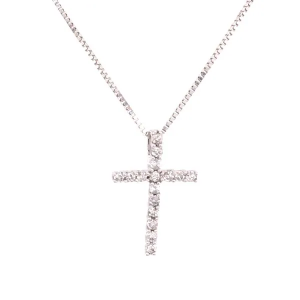 10K White Gold Diamond Cross Pendant James Martin Jewelers Dubuque, IA