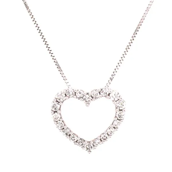 10K White Gold Diamond Heart Pendant James Martin Jewelers Dubuque, IA