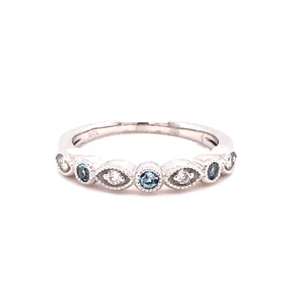 10K White Gold Aquamarine and Diamond Ring James Martin Jewelers Dubuque, IA