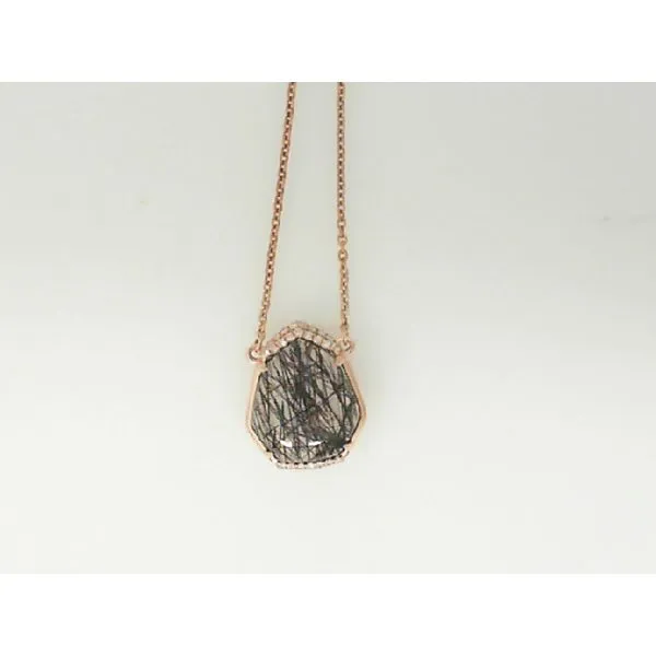 14K Rose Black Rutilated Quartz Pendant James Martin Jewelers Dubuque, IA