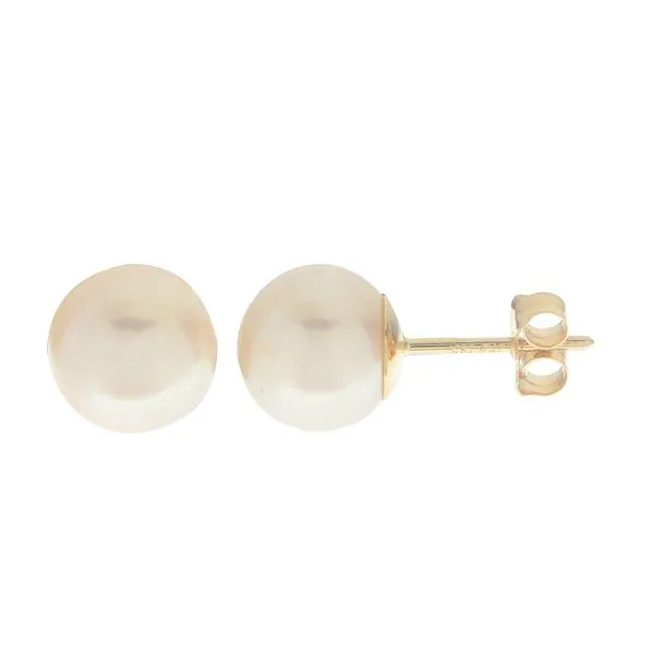 Yellow 14 Karat Pearl Stud Earrings James Martin Jewelers Dubuque, IA