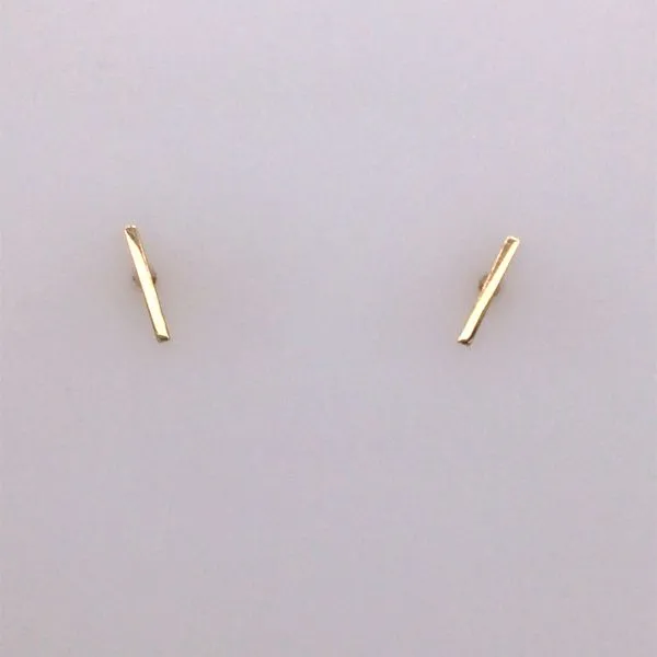 Yellow 14 Karat Bar Stud Earrings James Martin Jewelers Dubuque, IA