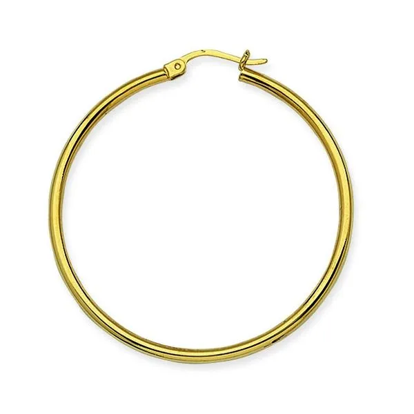 Midas 40 MM 14 Karat Yellow Gold Hoop Earrings James Martin Jewelers Dubuque, IA