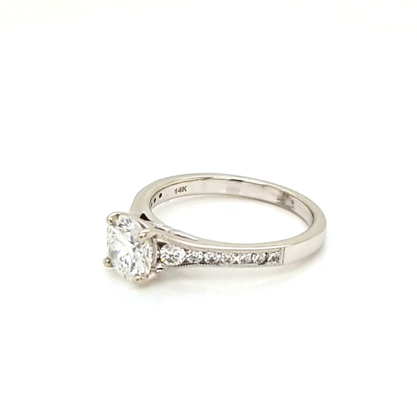14K White Gold Round Cut Diamond Engagement Ring Image 2 Jaymark Jewelers Cold Spring, NY