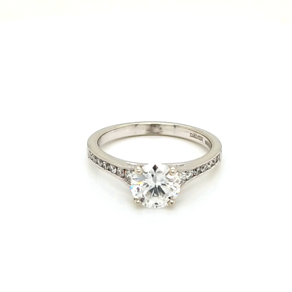 14K White Gold Round Cut Diamond Engagement Ring Jaymark Jewelers Cold Spring, NY