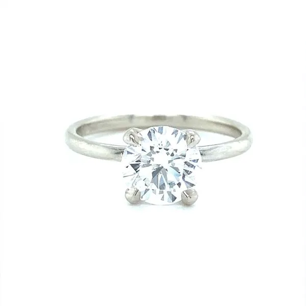 14K White Gold Round Cut Diamond Hidden Collar Engagement Ring Jaymark Jewelers Cold Spring, NY