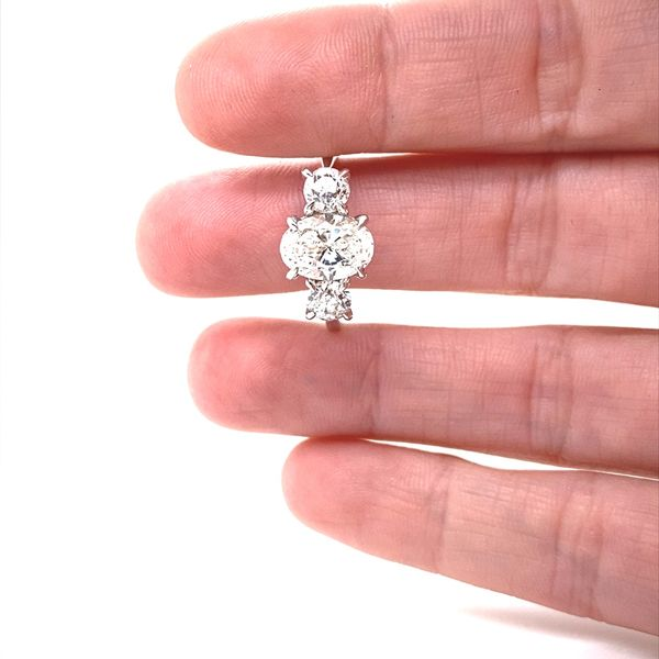 14K White Gold 3-Stone Diamond Engagement Ring Image 2 Jaymark Jewelers Cold Spring, NY