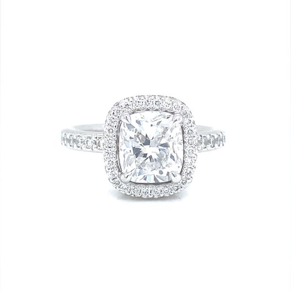 Platinum Double Hidden Halo Cushion Cut Diamond Engagement Ring Jaymark Jewelers Cold Spring, NY