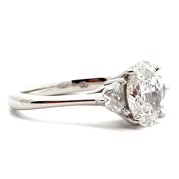 Platinum Three Diamond Engagement Ring Image 2 Jaymark Jewelers Cold Spring, NY