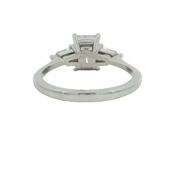 Platinum Emaerald Cut Three Stone Engagement Ring Image 4 Jaymark Jewelers Cold Spring, NY