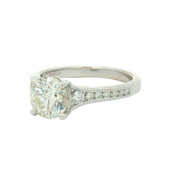 14k White Gold Diamond Milgrain Engagement Ring Image 2 Jaymark Jewelers Cold Spring, NY