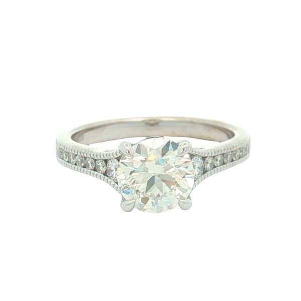 14k White Gold Diamond Milgrain Engagement Ring Jaymark Jewelers Cold Spring, NY