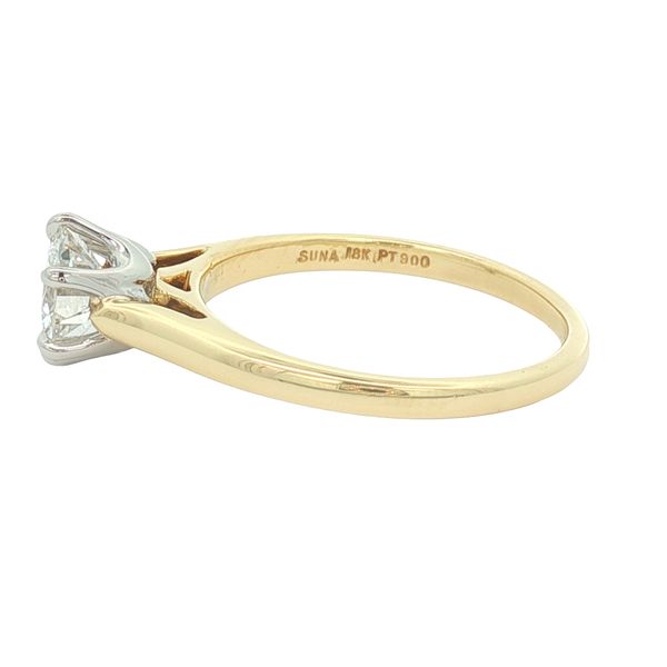 18k Yellow and Platinum Solitaire Engagement Ring Image 3 Jaymark Jewelers Cold Spring, NY