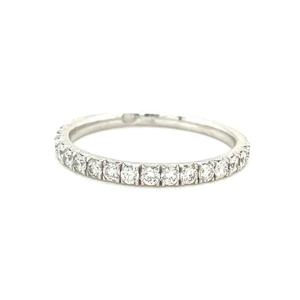 14K White Gold French Cut Pave Diamond Band Jaymark Jewelers Cold Spring, NY