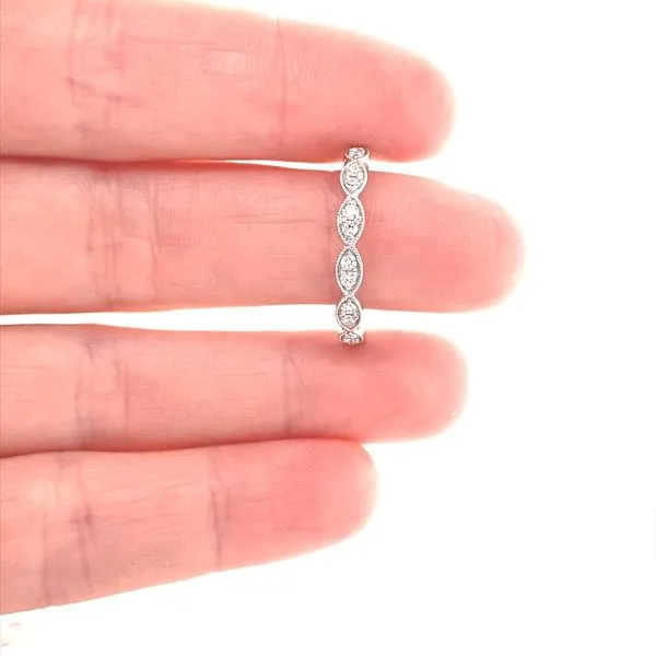 14K White Gold Milgrain Diamond Band, 0.20cttw Image 2 Jaymark Jewelers Cold Spring, NY