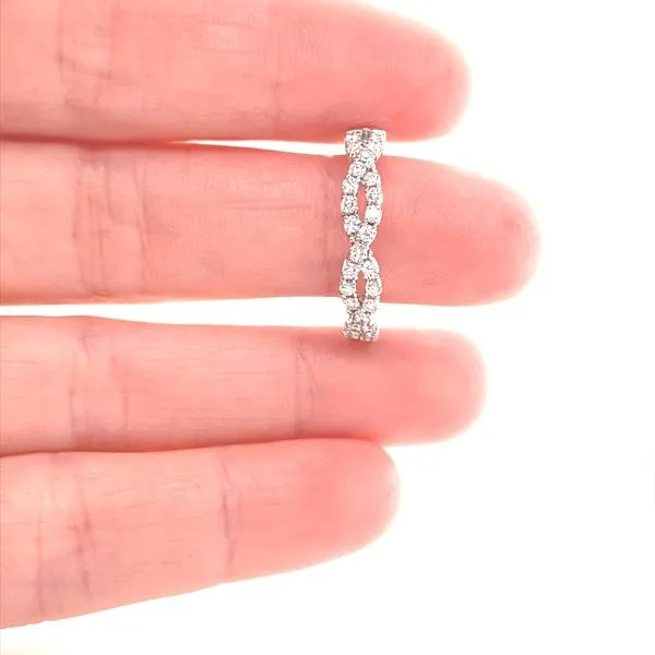 14K White Gold Prong Set Diamond 'Helix' Band, 0.50cttw Image 2 Jaymark Jewelers Cold Spring, NY