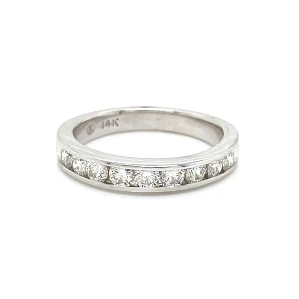 14K White Gold 9-Stone Channel Diamond Band, 0.77cttw Jaymark Jewelers Cold Spring, NY
