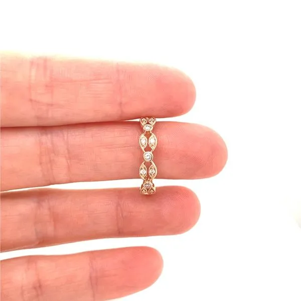 14K Rose Gold Milgrain Diamond Ring, 0.13cttw Image 2 Jaymark Jewelers Cold Spring, NY