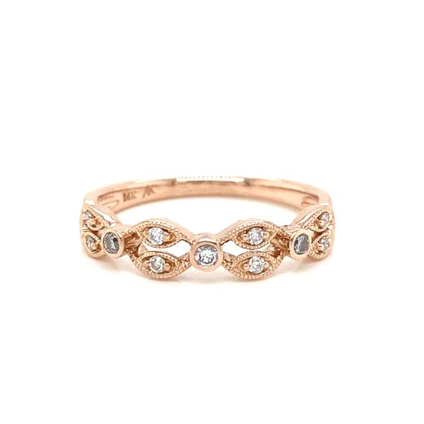 14K Rose Gold Milgrain Diamond Ring, 0.13cttw Jaymark Jewelers Cold Spring, NY