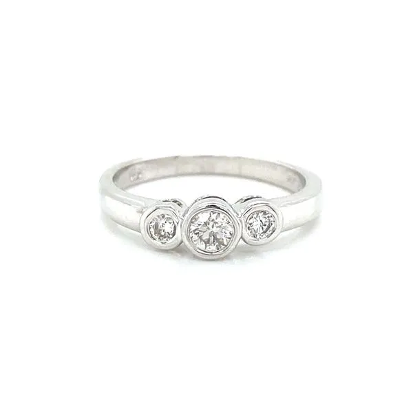 14K White Gold 3-Stone Diamond Band, 0.25cttw Jaymark Jewelers Cold Spring, NY