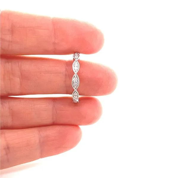 14K White Gold Bead Set Diamond Band, 0.25cttw Image 2 Jaymark Jewelers Cold Spring, NY
