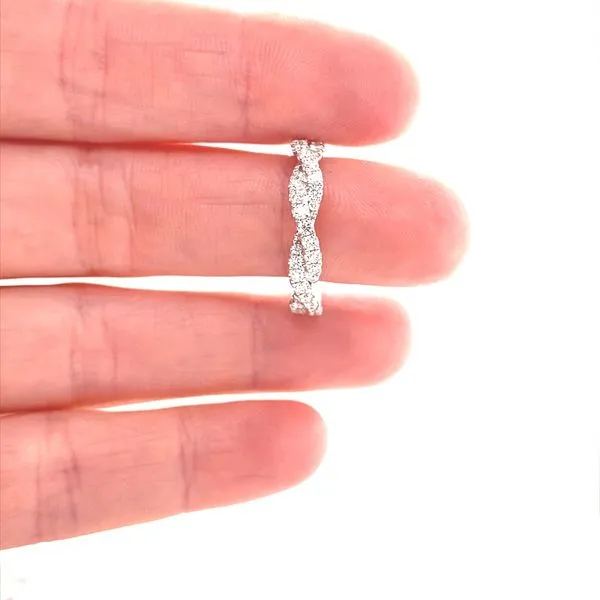 14K White Gold Shared Prong Diamond Twist Band, 0.50cttw Image 2 Jaymark Jewelers Cold Spring, NY