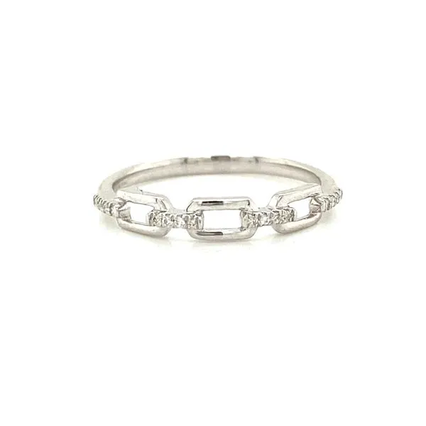 14K White Gold Diamond Link Band Jaymark Jewelers Cold Spring, NY
