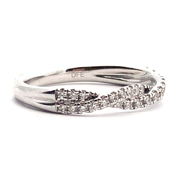 14K White Gold Diamond Twist Band Image 2 Jaymark Jewelers Cold Spring, NY