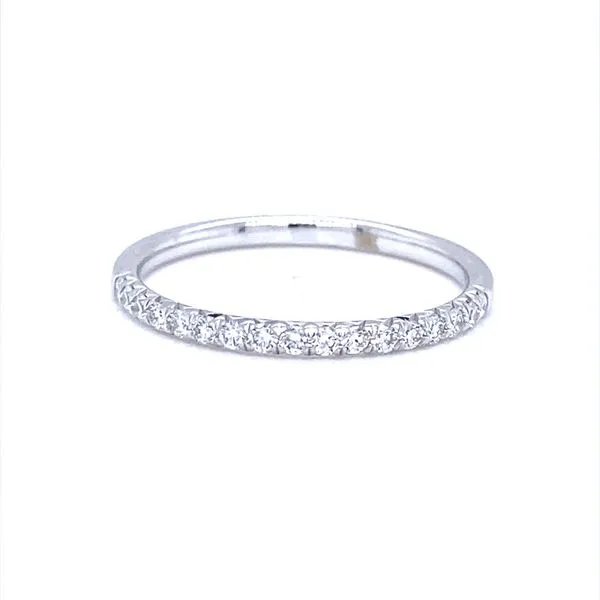 14K White Gold French Cut Pave Diamond Wedding Band, .25cttw Jaymark Jewelers Cold Spring, NY