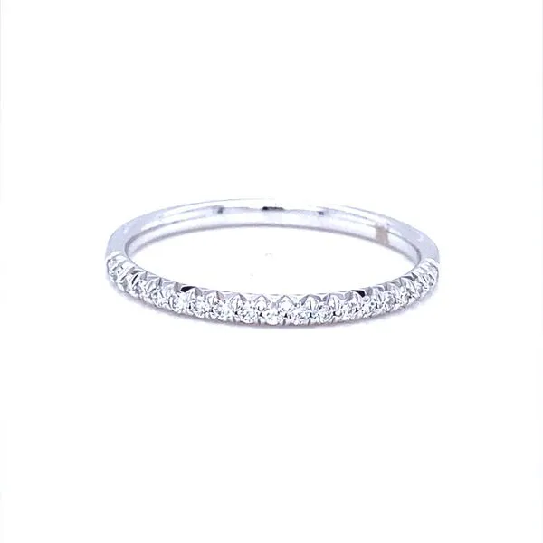 14K White Gold French Cut Pave Diamond Wedding Band, .16cttw Jaymark Jewelers Cold Spring, NY