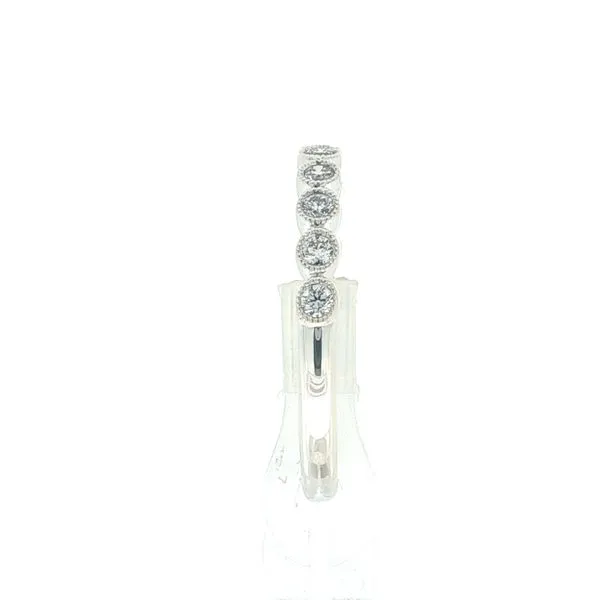 14K White Gold Milgrain Bezel Diamond Band, 0.34cttw Image 3 Jaymark Jewelers Cold Spring, NY