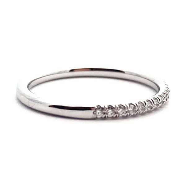14K White Gold Dove Tail Wedding Band, .15cttw Image 2 Jaymark Jewelers Cold Spring, NY