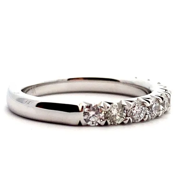 14K White Gold French Cut Pave Diamond Wedding Band, 1.00cttw Image 2 Jaymark Jewelers Cold Spring, NY