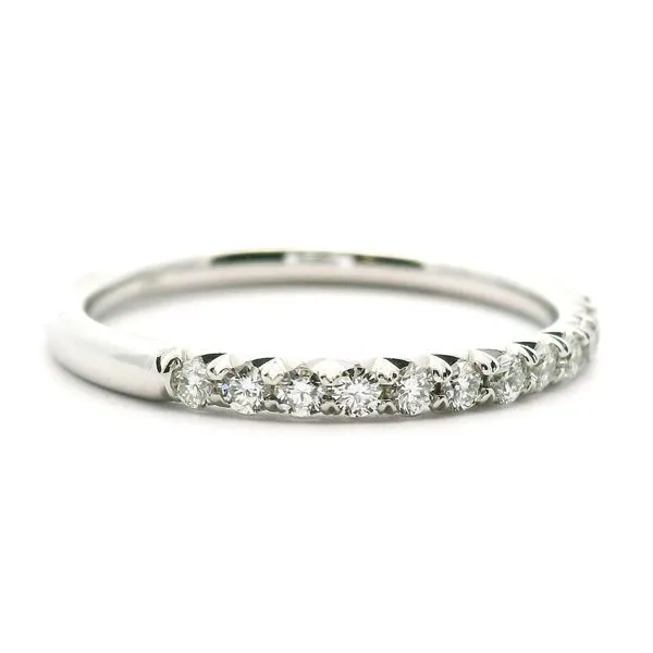 14K White Gold French Pave Cut Diamond Wedding Band, .33cttw Image 2 Jaymark Jewelers Cold Spring, NY