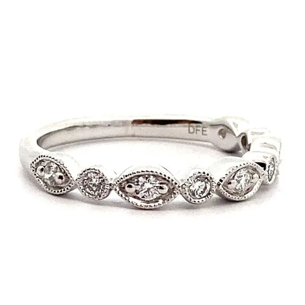 14K White Gold Milgrain Diamond Band, 0.25cttw Image 2 Jaymark Jewelers Cold Spring, NY
