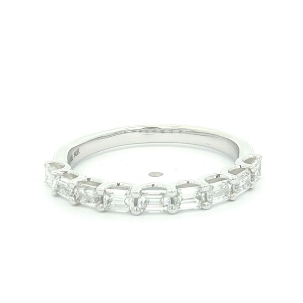 14K White Gold Emerald Cut Diamond Band Jaymark Jewelers Cold Spring, NY