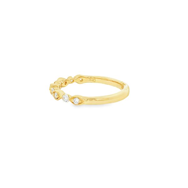14K Yellow Gold Milgrain Diamond Band Image 2 Jaymark Jewelers Cold Spring, NY
