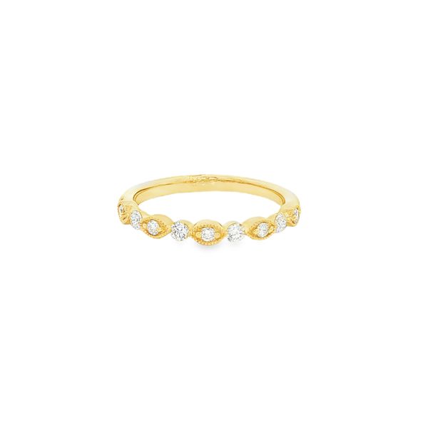 14K Yellow Gold Milgrain Diamond Band Jaymark Jewelers Cold Spring, NY