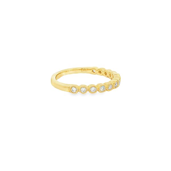 14K Yellow Gold Diamond Bezel Band Image 4 Jaymark Jewelers Cold Spring, NY