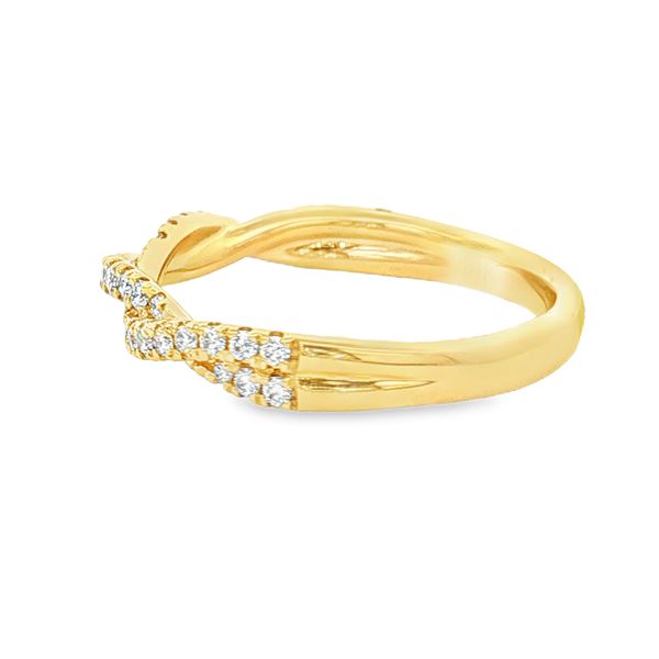 14K Yellow Gold Diamond Twist Band Image 2 Jaymark Jewelers Cold Spring, NY