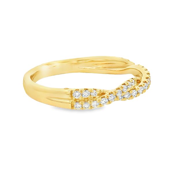 14K Yellow Gold Diamond Twist Band Image 4 Jaymark Jewelers Cold Spring, NY