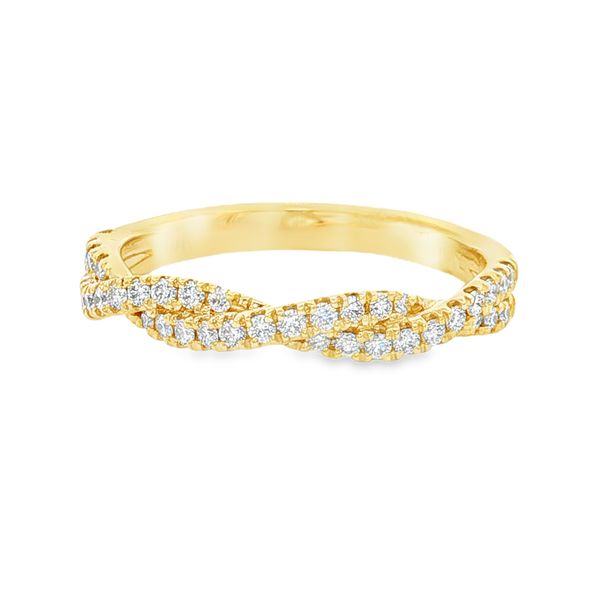 14K Yellow Gold Diamond Twist Band Jaymark Jewelers Cold Spring, NY