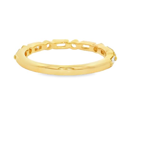 14K Yellow Gold Emerald Cut and Round Diamond Band Image 3 Jaymark Jewelers Cold Spring, NY
