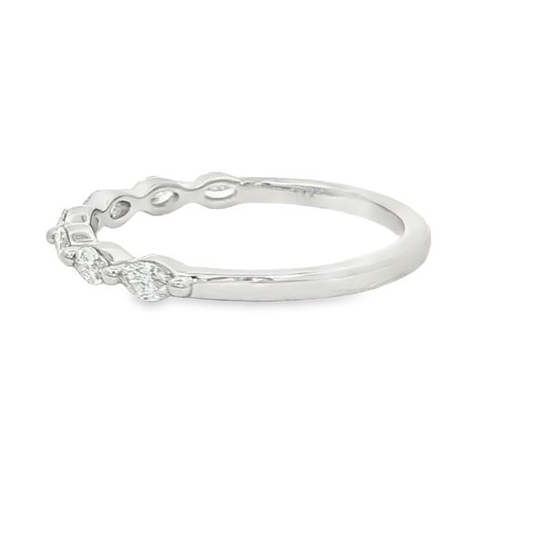14K White Gold Oval Diamond Band Image 2 Jaymark Jewelers Cold Spring, NY
