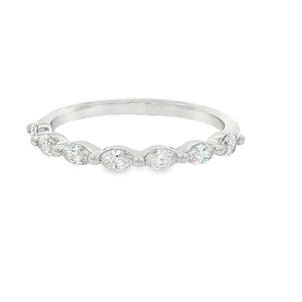 14K White Gold Oval Diamond Band Jaymark Jewelers Cold Spring, NY