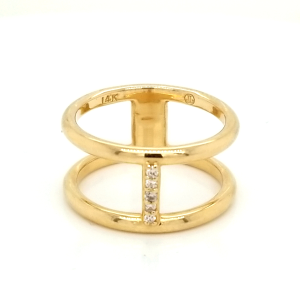 14K Yellow Gold Diamond H Ring Jaymark Jewelers Cold Spring, NY