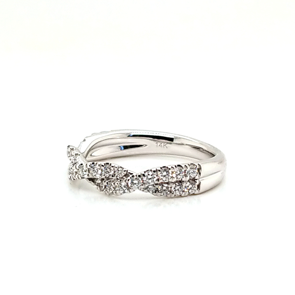 14k White Gold Diamond Twist Band 0.50cttw Image 3 Jaymark Jewelers Cold Spring, NY