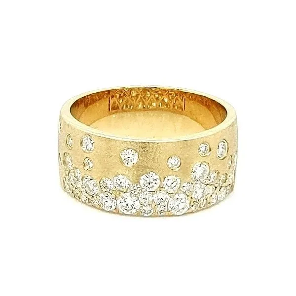 14K Yellow Gold Diamond Cigar Ring