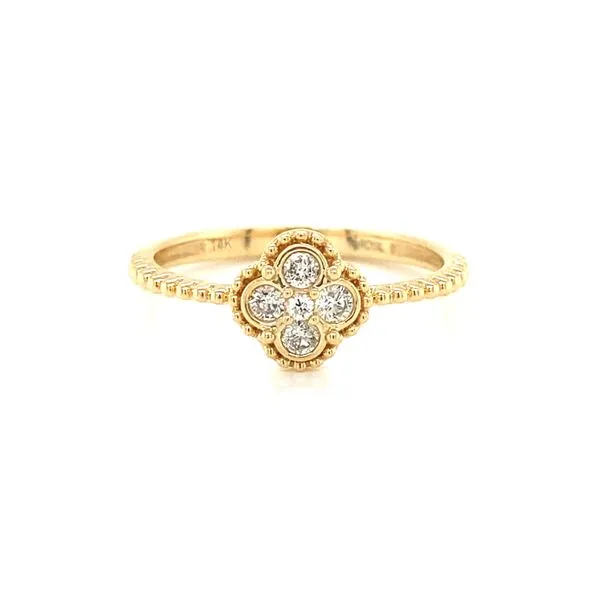 14K Yellow Gold Diamond Clover Ring Jaymark Jewelers Cold Spring, NY