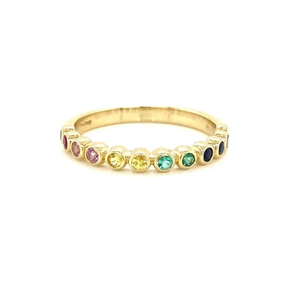 14K Yellow Gold Multi-Sapphire Stackable Ring Jaymark Jewelers Cold Spring, NY